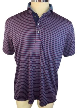 Greyson Purple and Blue Striped Polo Golf Shirt Men’s Large